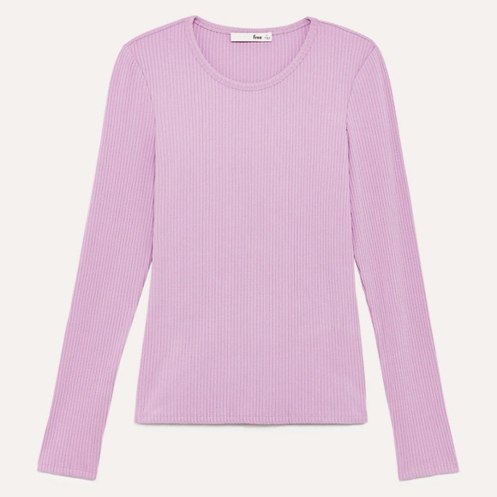 Purple Ribbed Long Sleeve